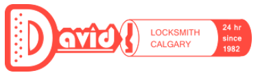The David Locksmith logo: the word David inside a red key, next to Locksmith Calgary, since 1982